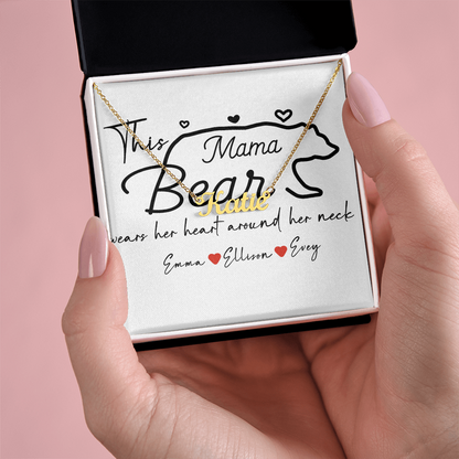 Personalized Mama Bear Name Necklace