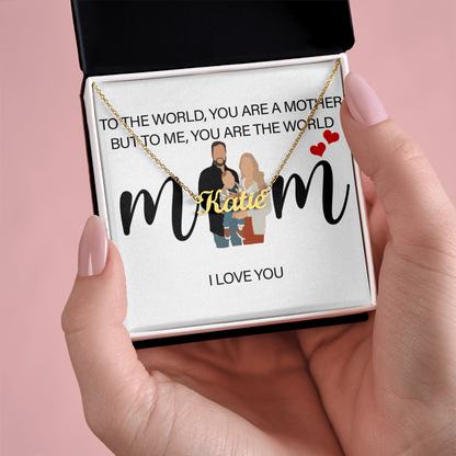 Personalized Mom I Love You Name Necklace