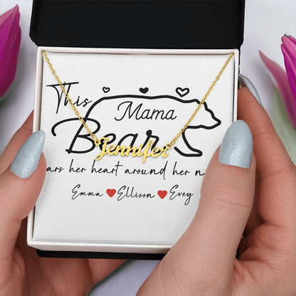 Personalized Mama Bear Name Necklace