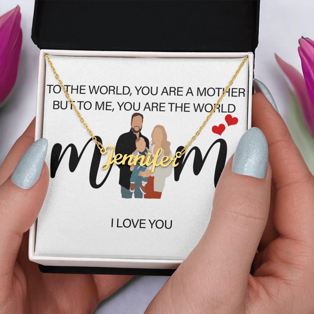 Personalized Mom I Love You Name Necklace