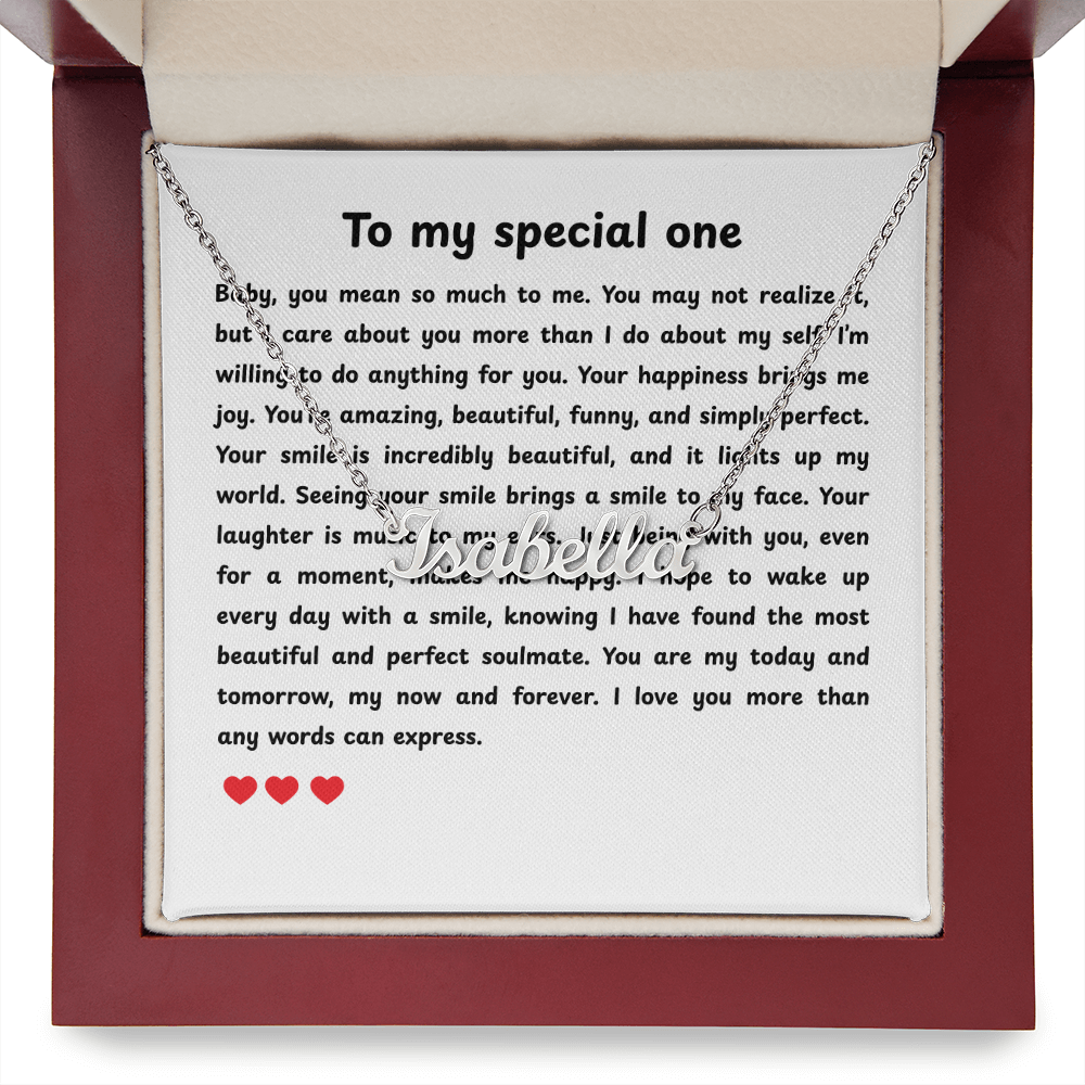 Personalized To My Special One Name Necklace