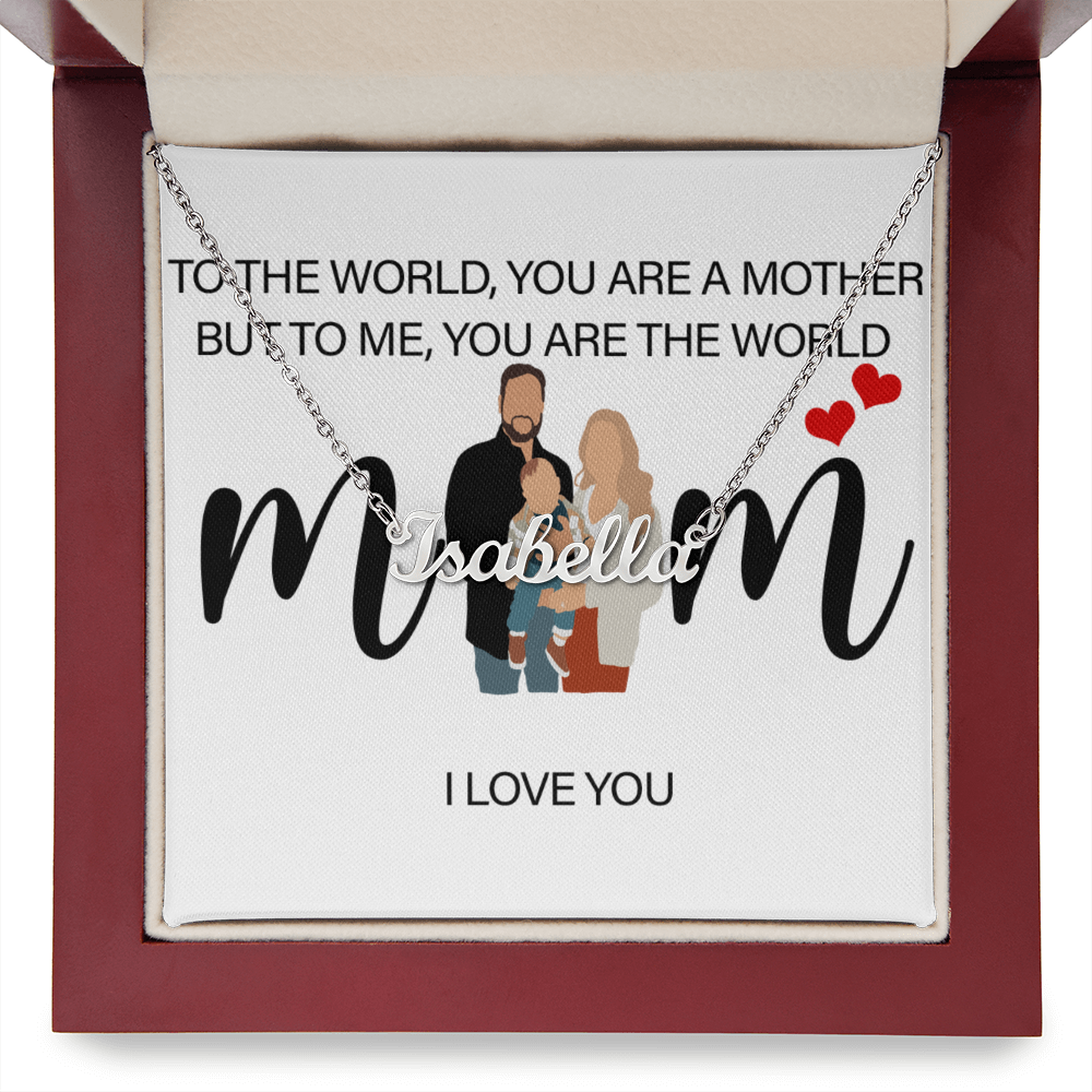 Personalized Mom I Love You Name Necklace