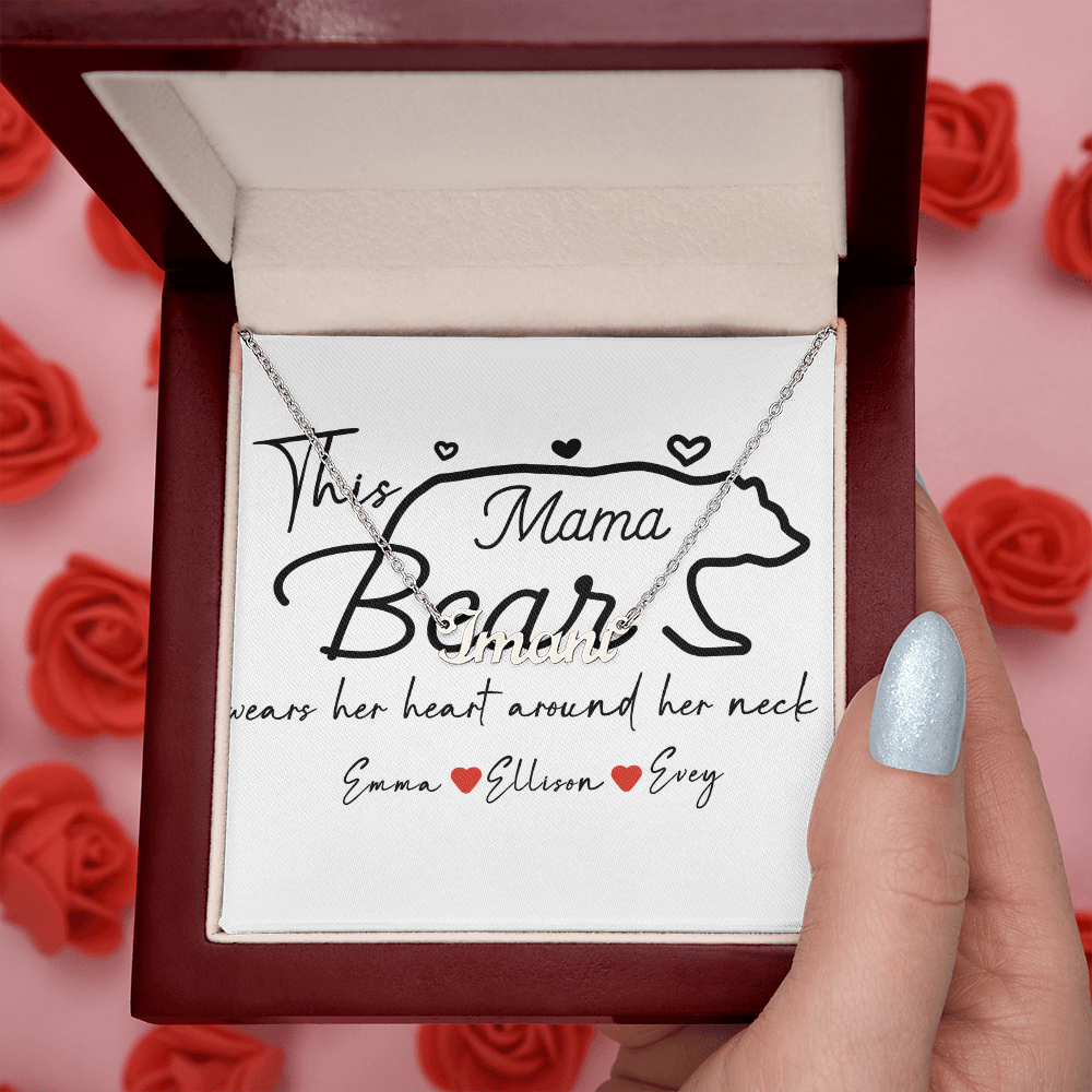 Personalized Mama Bear Name Necklace