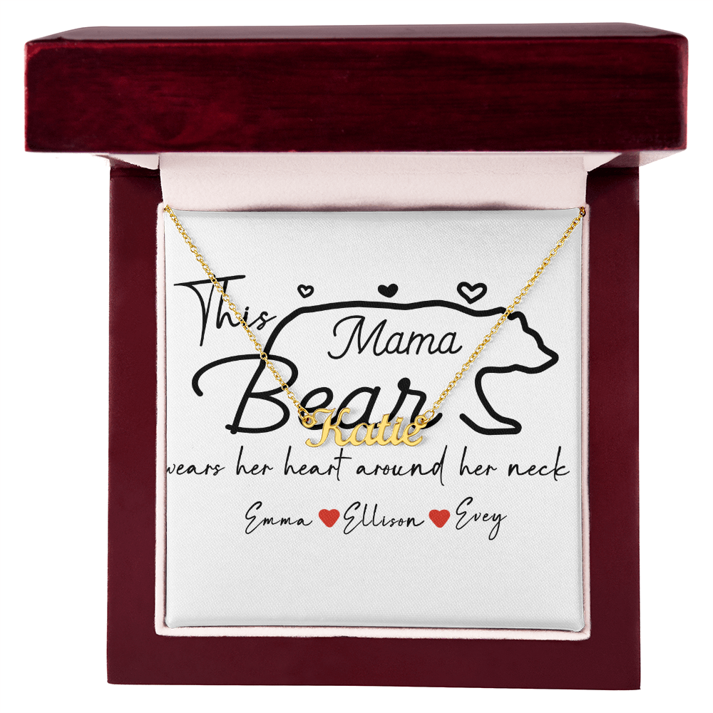 Personalized Mama Bear Name Necklace