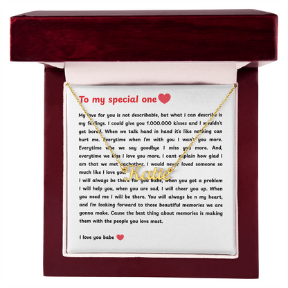 Personalized To My Special One Name Necklace