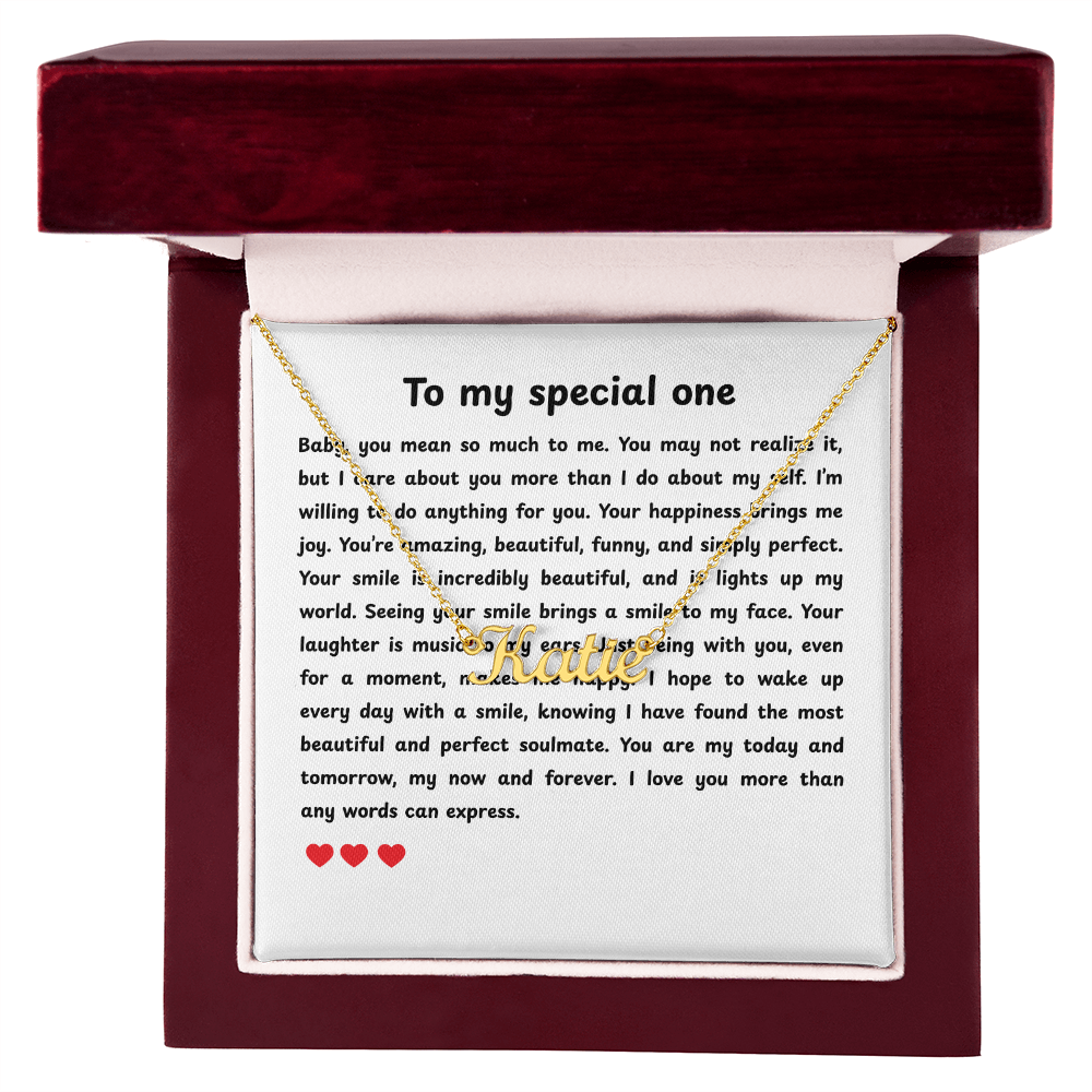 Personalized To My Special One Name Necklace