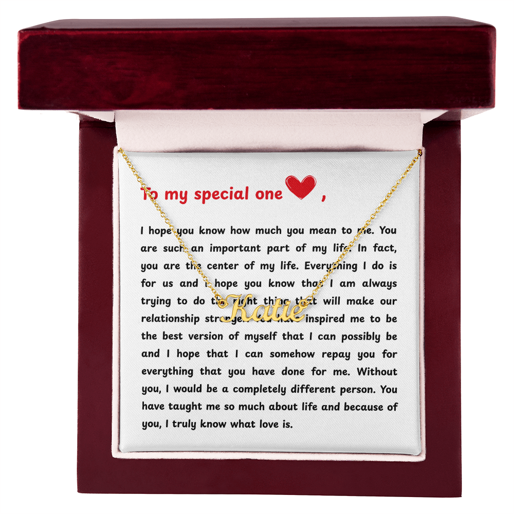 Personalized To My Special One Name Necklace