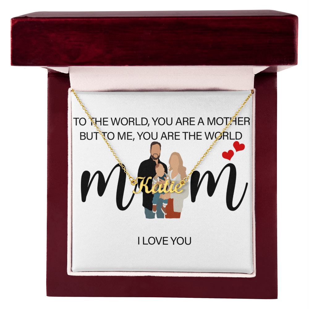 Personalized Mom I Love You Name Necklace