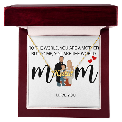 Personalized Mom I Love You Name Necklace
