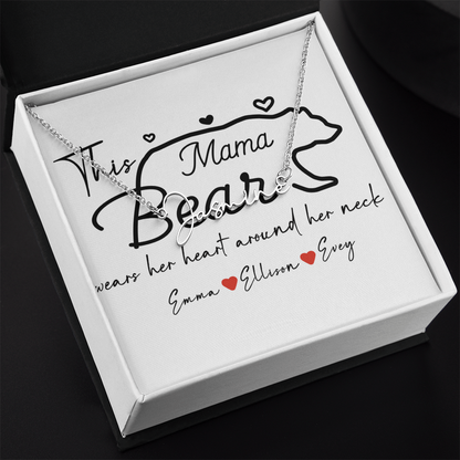 Personalized Mama Bear Signature Name Necklace