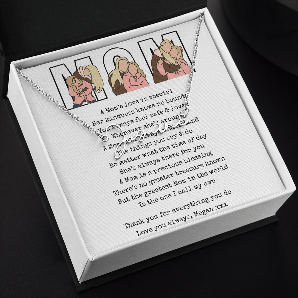 Personalized Mom Signature Name Necklace