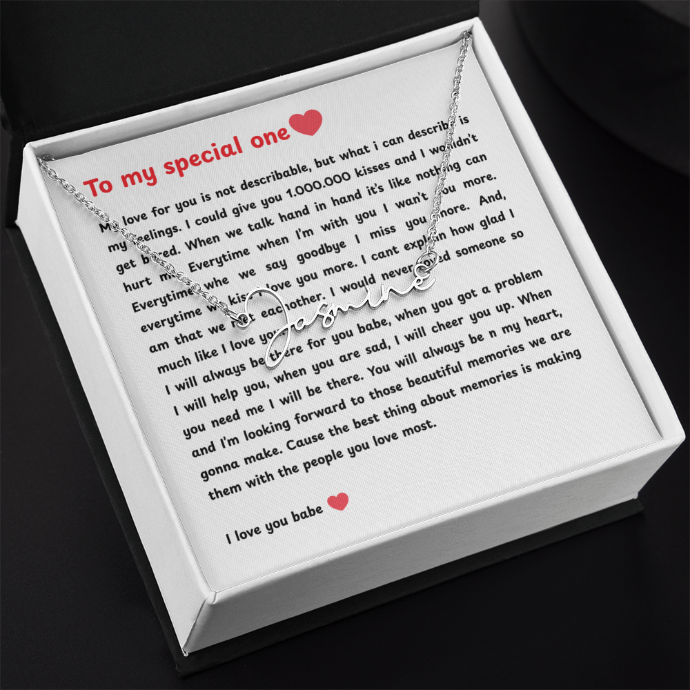 Personalized To My Special One Signature Name Necklace