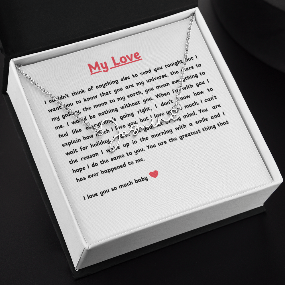 Personalized My Love Signature Name Necklace
