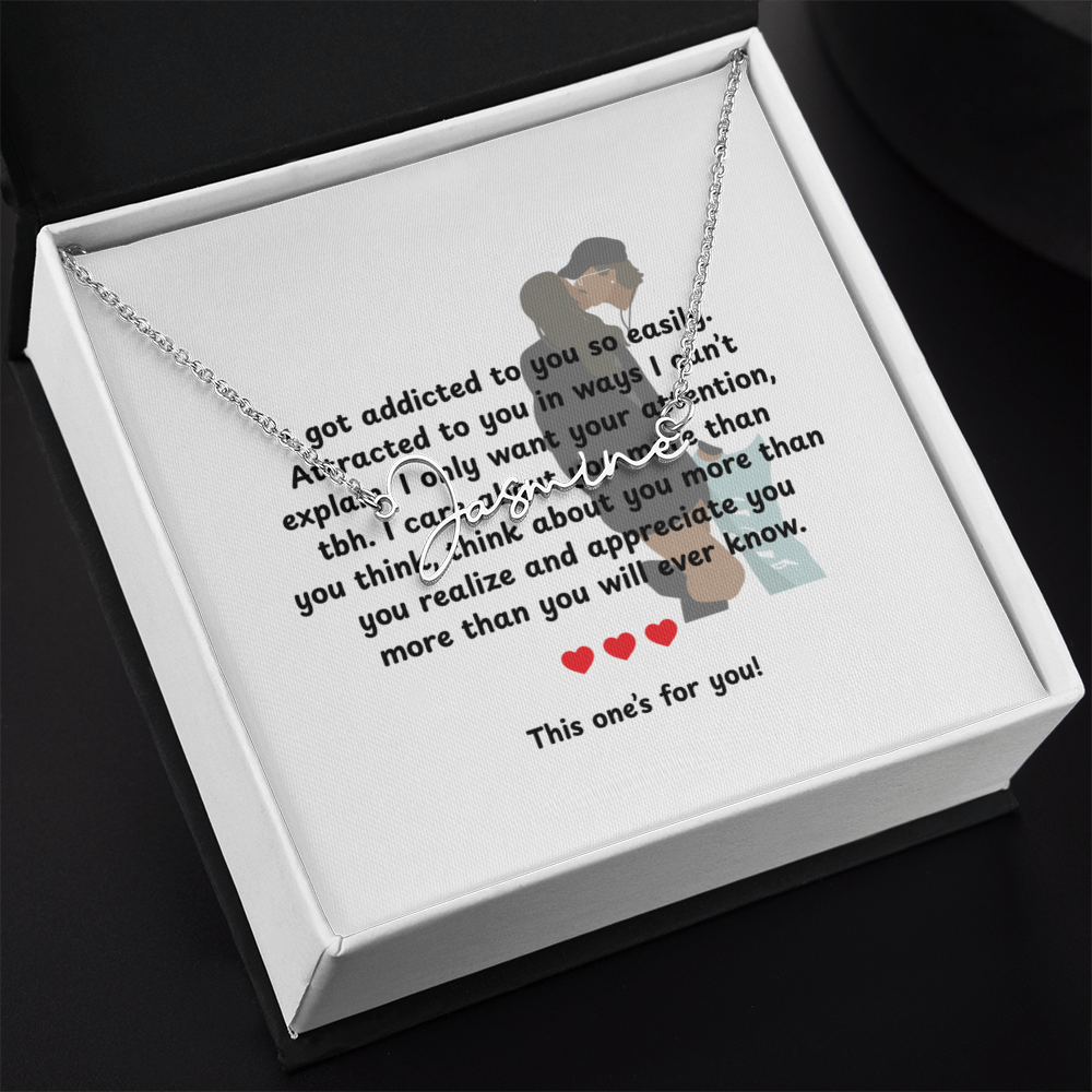 Personalized This One's For You Signature Name Necklace