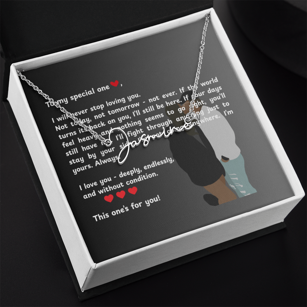 Personalized To My Special One Signature Name Necklace