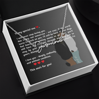 Personalized To My Special One Signature Name Necklace