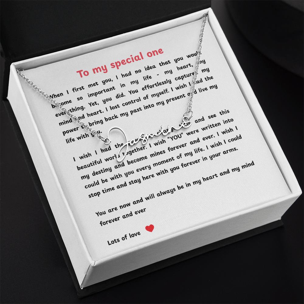 Personalized To My Special One Signature Name Necklace