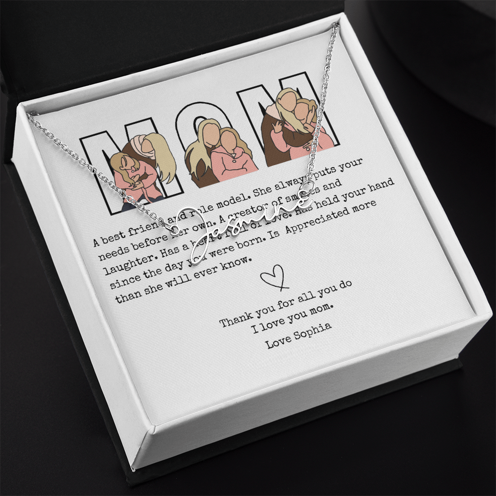 Personalized Mom Signature Name Necklace