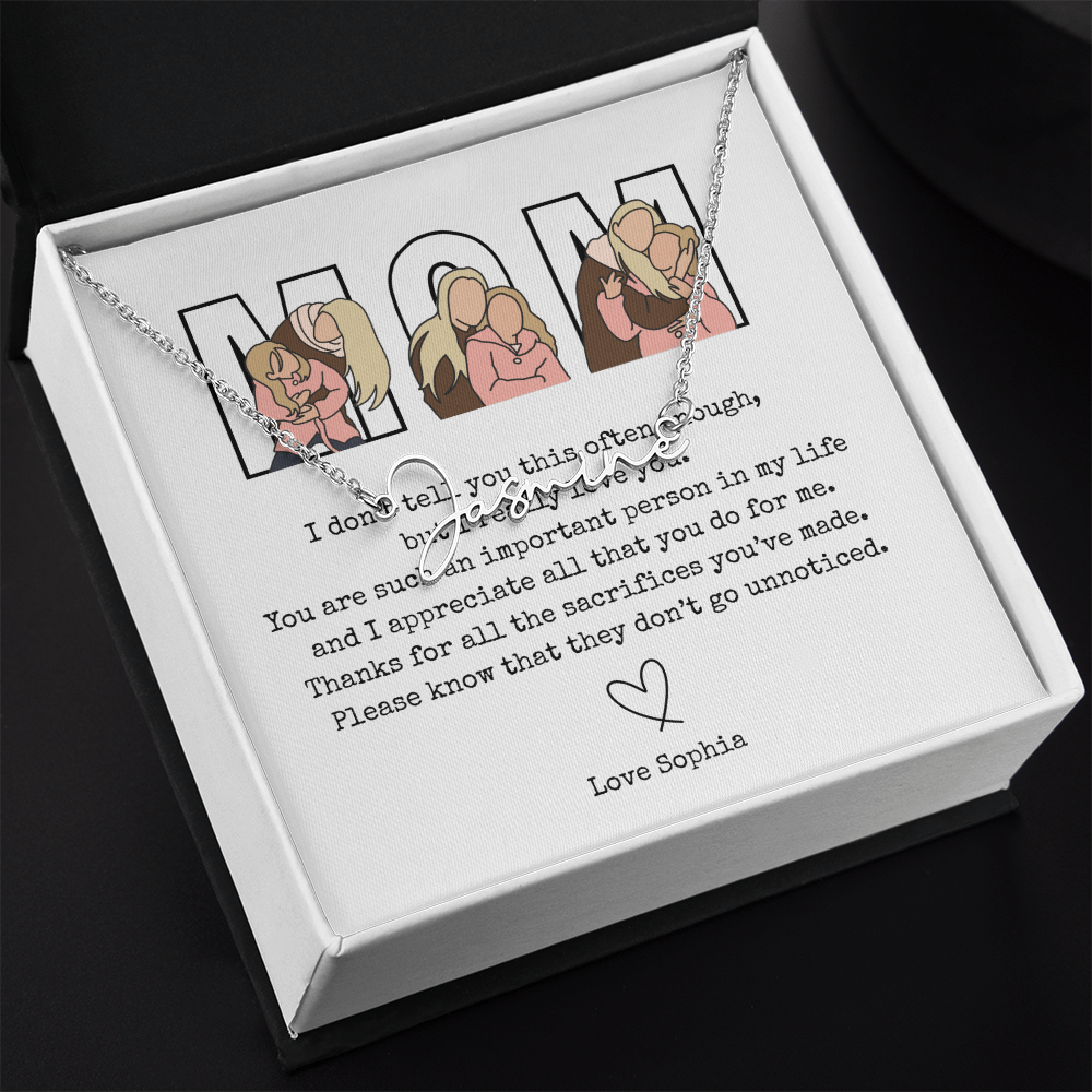 Personalized Mom Signature Name Necklace