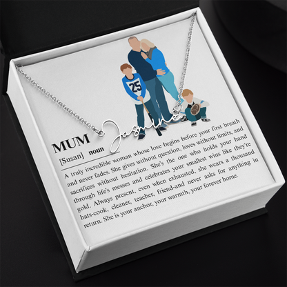 Personalized Mum Signature Name Necklace
