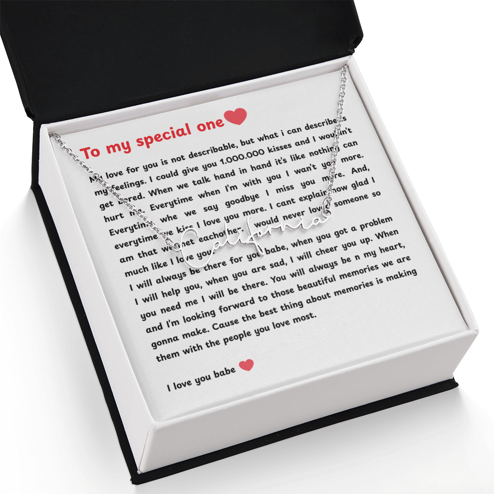 Personalized To My Special One Signature Name Necklace