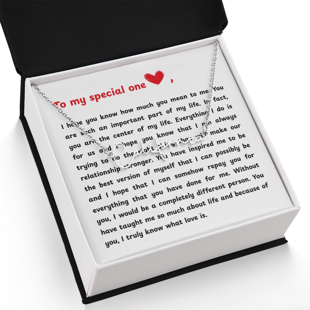 Personalized To My Special One Signature Name Necklace