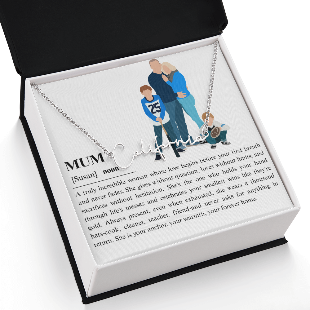 Personalized Mum Signature Name Necklace