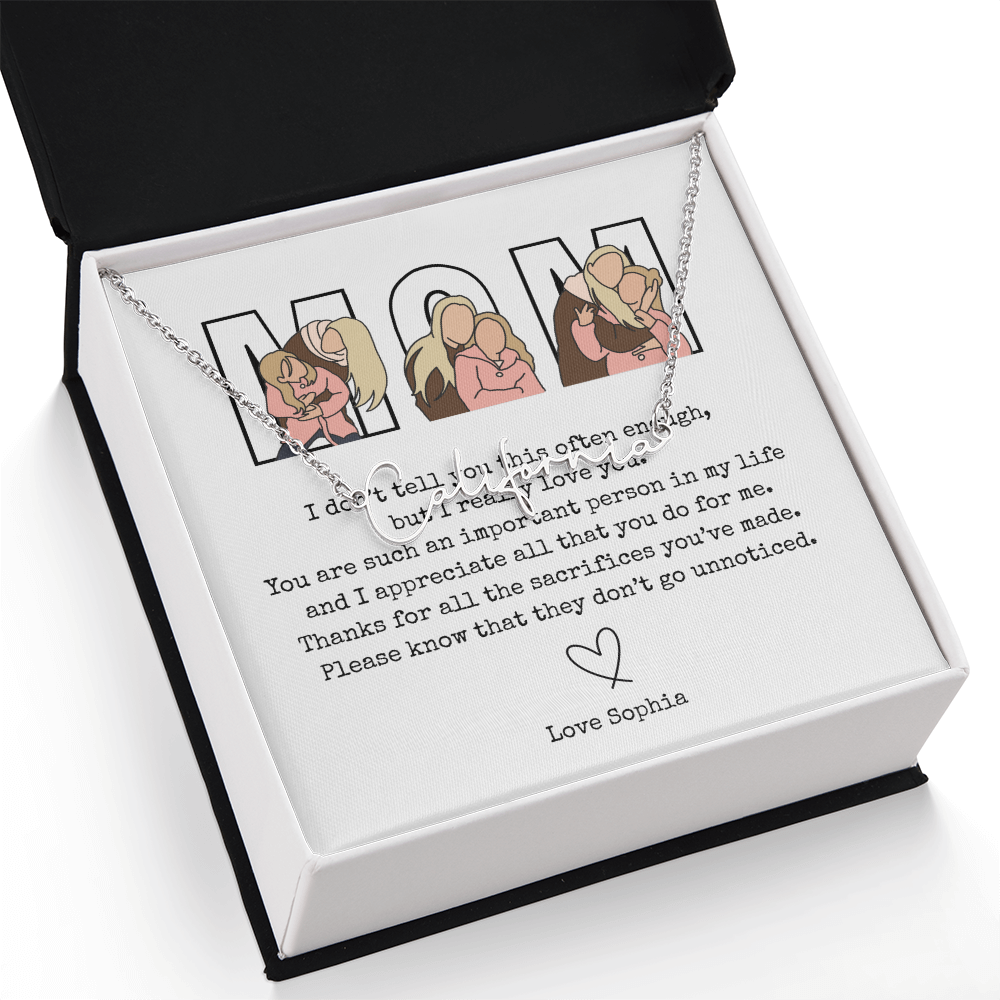 Personalized Mom Signature Name Necklace