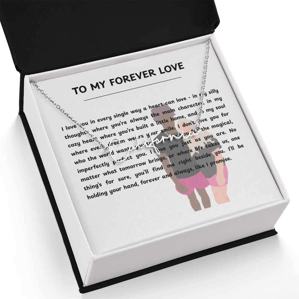 Personalized To My Forever Love Signature Name Necklace