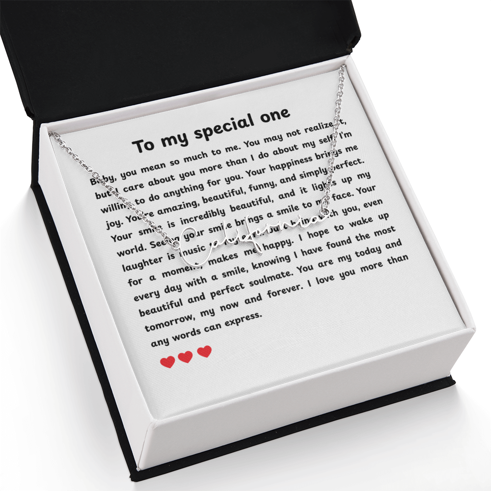 Personalized To My Special One Signature Name Necklace
