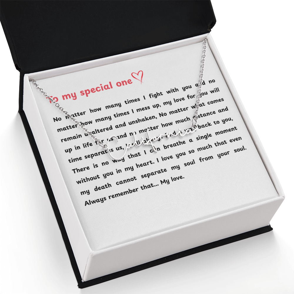 Personalized To My Special One Signature Name Necklace