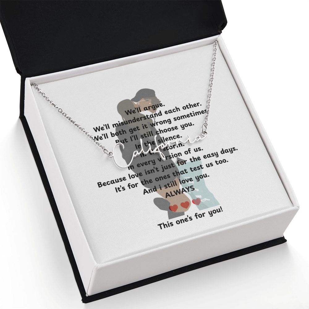 Personalized This One's For You Signature Name Necklace