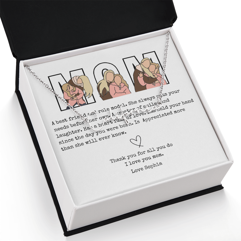 Personalized Mom Signature Name Necklace