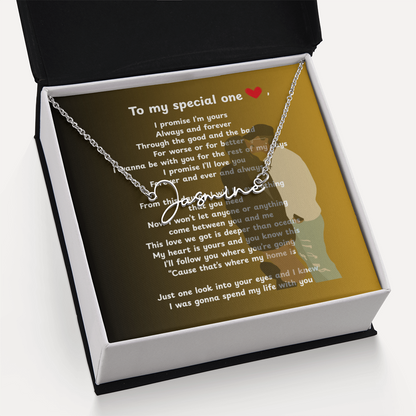 Personalized To My Special One Signature Name Necklace