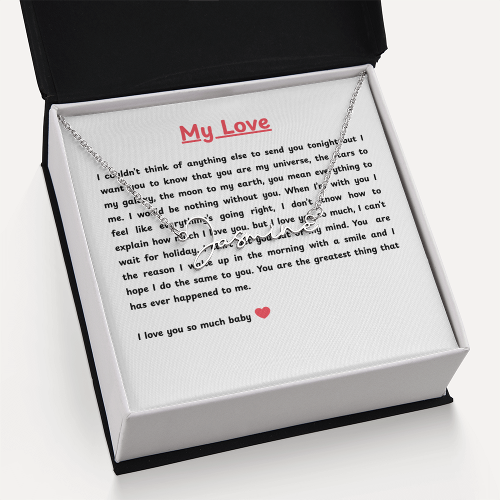 Personalized My Love Signature Name Necklace