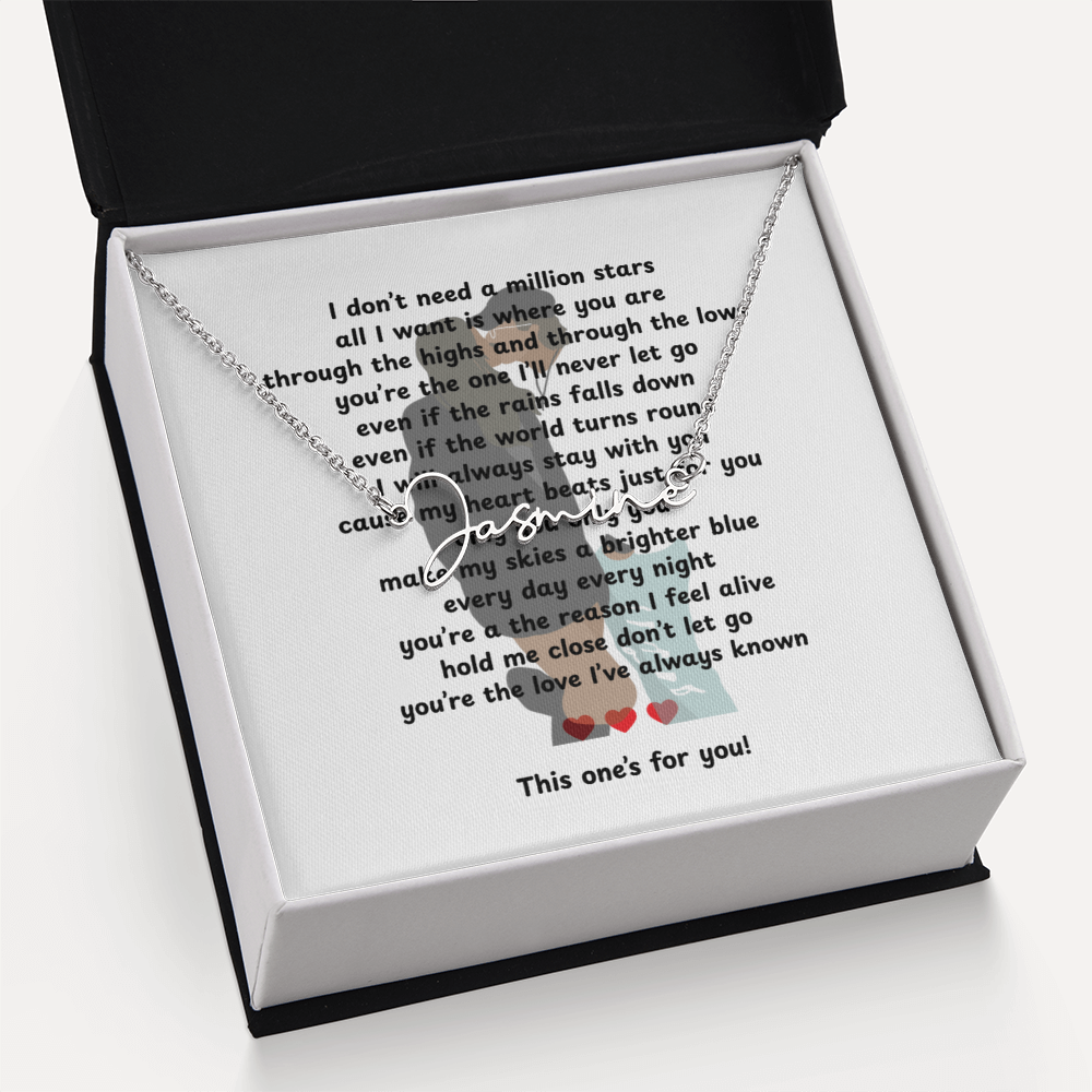 Personalized This One's For You Signature Name Necklace