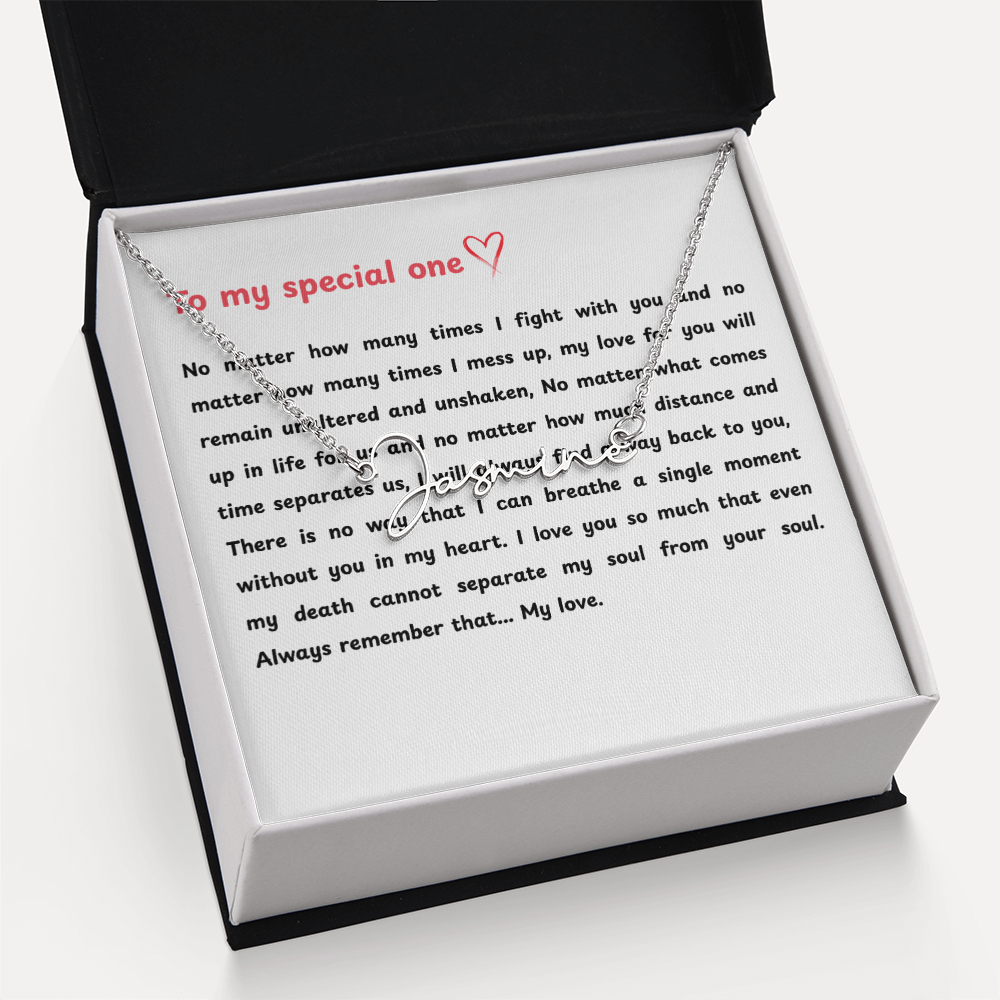 Personalized To My Special One Signature Name Necklace