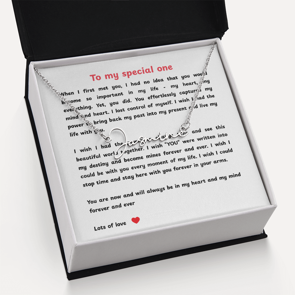 Personalized To My Special One Signature Name Necklace