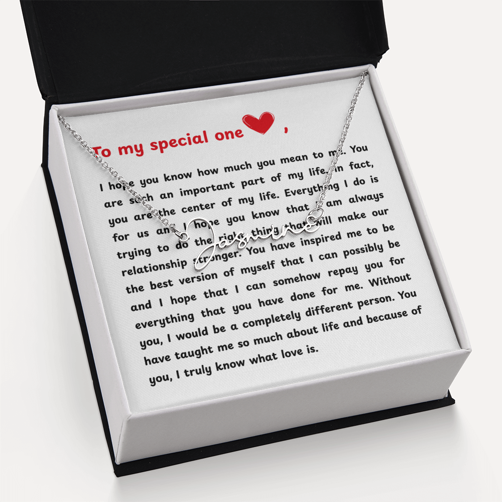 Personalized To My Special One Signature Name Necklace