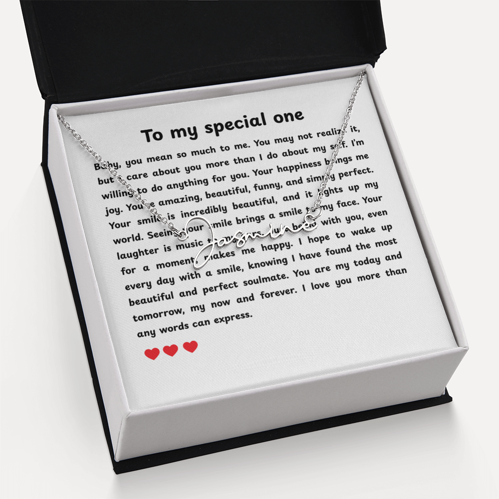 Personalized To My Special One Signature Name Necklace