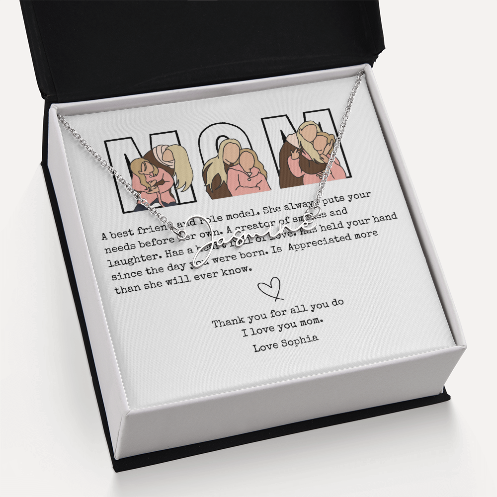 Personalized Mom Signature Name Necklace