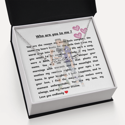 Personalized Who Are You To Me Signature Name Necklace