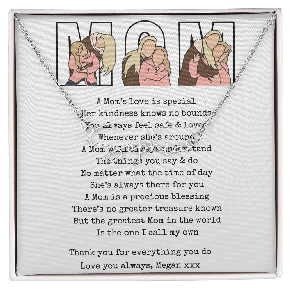 Personalized Mom Signature Name Necklace