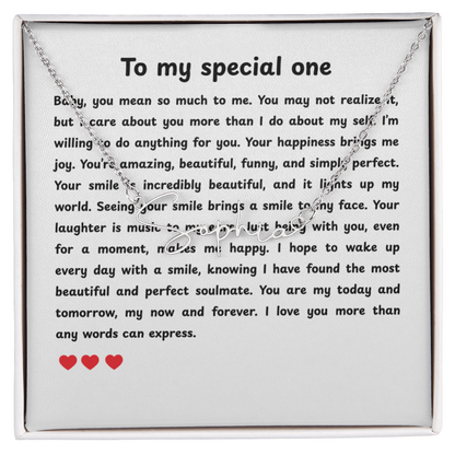 Personalized To My Special One Signature Name Necklace