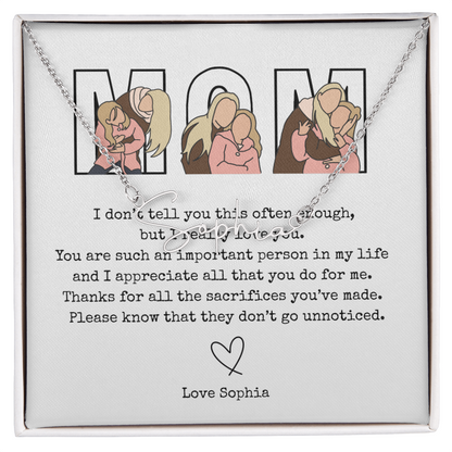 Personalized Mom Signature Name Necklace