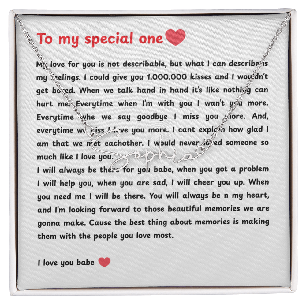 Personalized To My Special One Signature Name Necklace