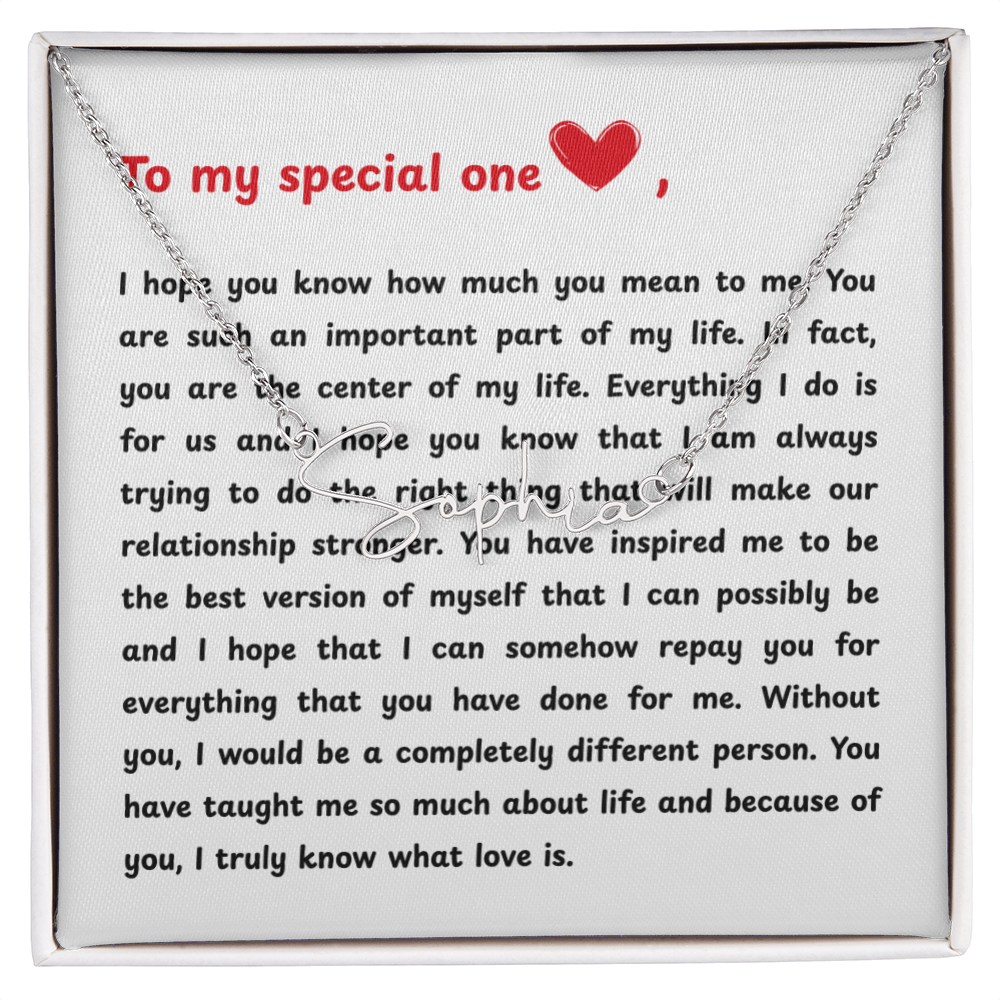 Personalized To My Special One Signature Name Necklace