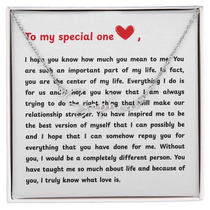 Personalized To My Special One Signature Name Necklace