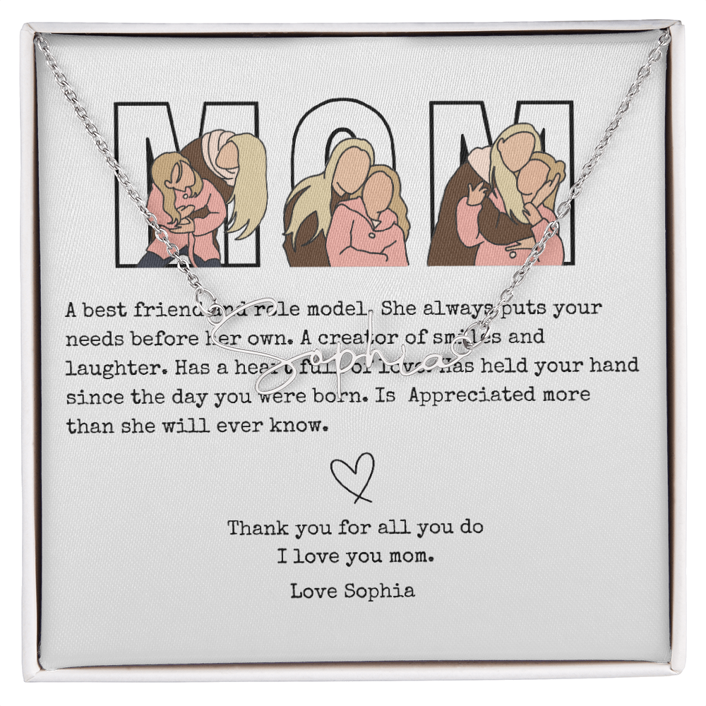 Personalized Mom Signature Name Necklace
