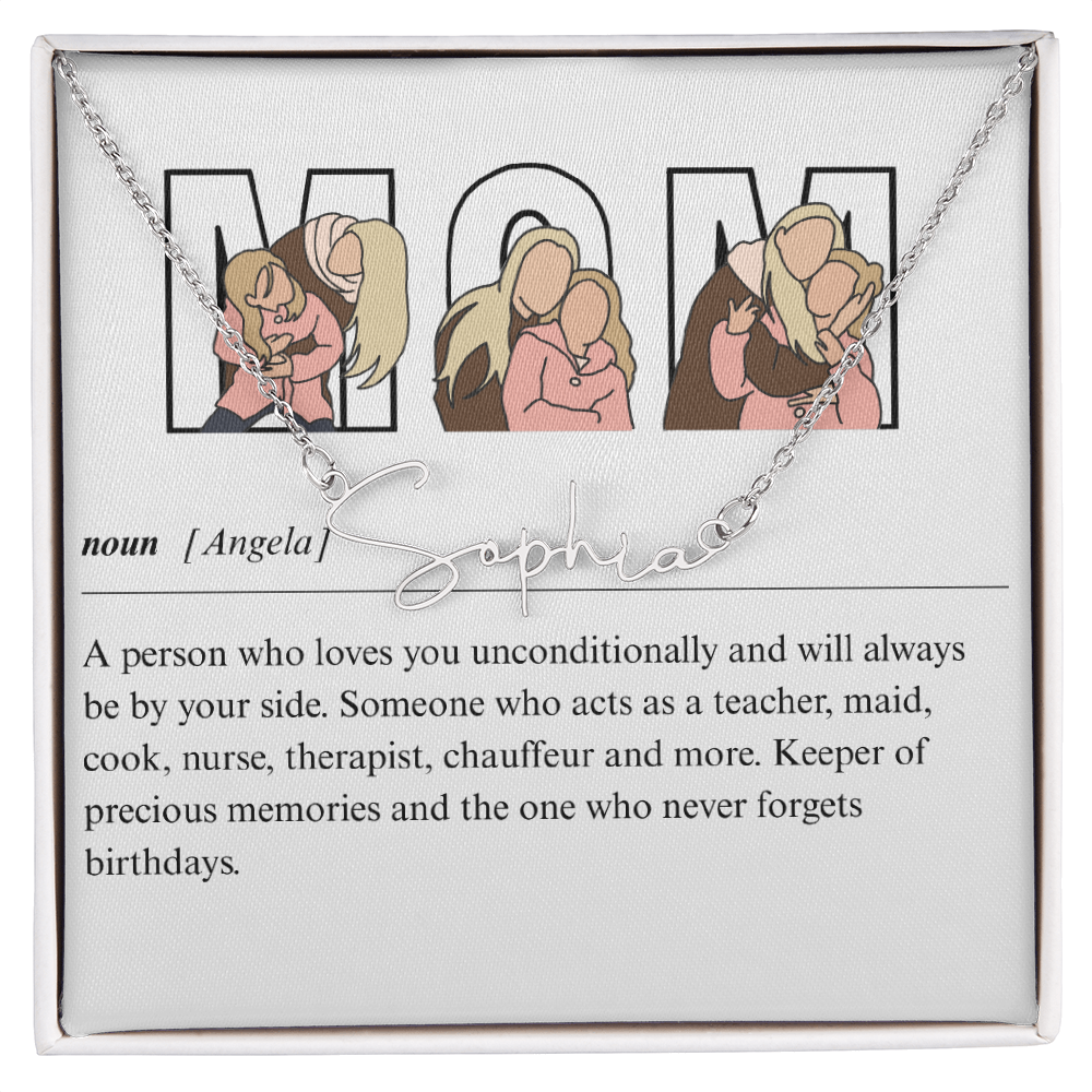 Personalized Mom Signature Name Necklace